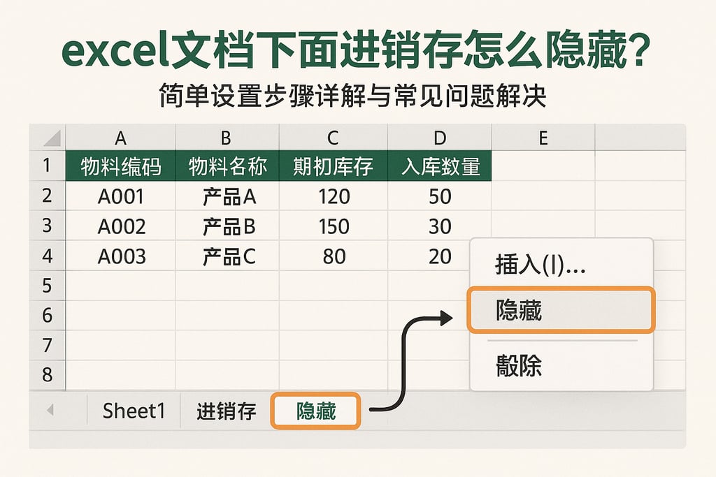 excel文档下面进销存怎么隐藏？简单设置步骤详解与常见问题解决