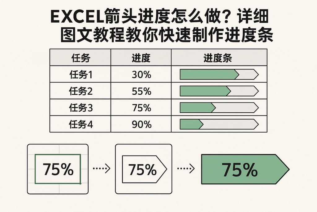 excel箭头进度怎么做？详细图文教程教你快速制作进度条