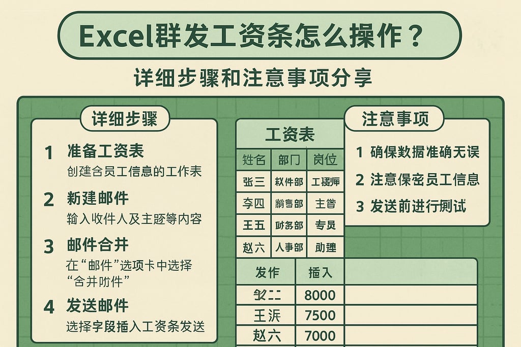 excel群发工资条怎么操作？详细步骤和注意事项分享