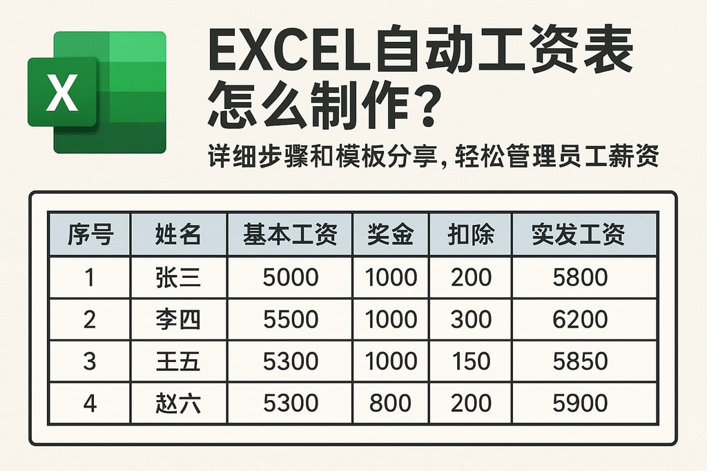 excel自动工资表怎么制作？详细步骤和模板分享，轻松管理员工薪资