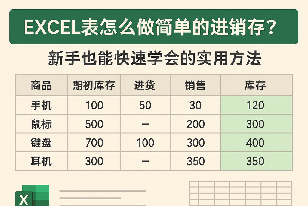 excel表怎么做简单的进销存？新手也能快速学会的实用方法