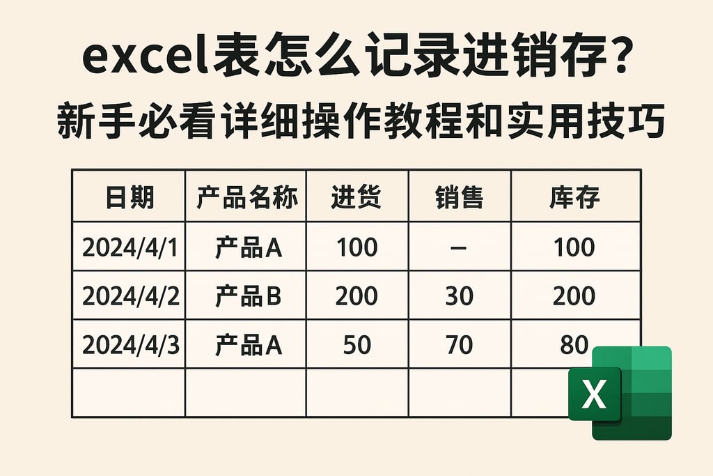 excel表怎么记录进销存？新手必看详细操作教程和实用技巧
