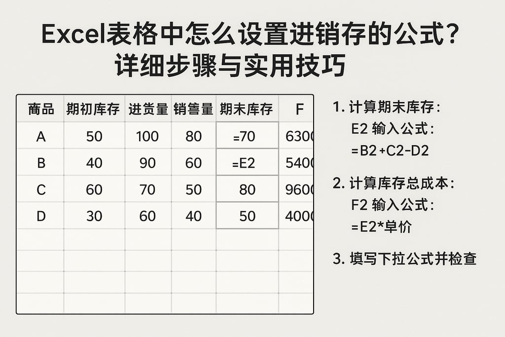 excel表格中怎么设置进销存的公式？详细步骤与实用技巧