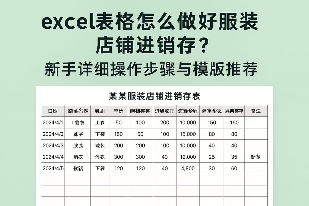excel表格怎么做好服装店铺进销存？新手详细操作步骤与模板推荐