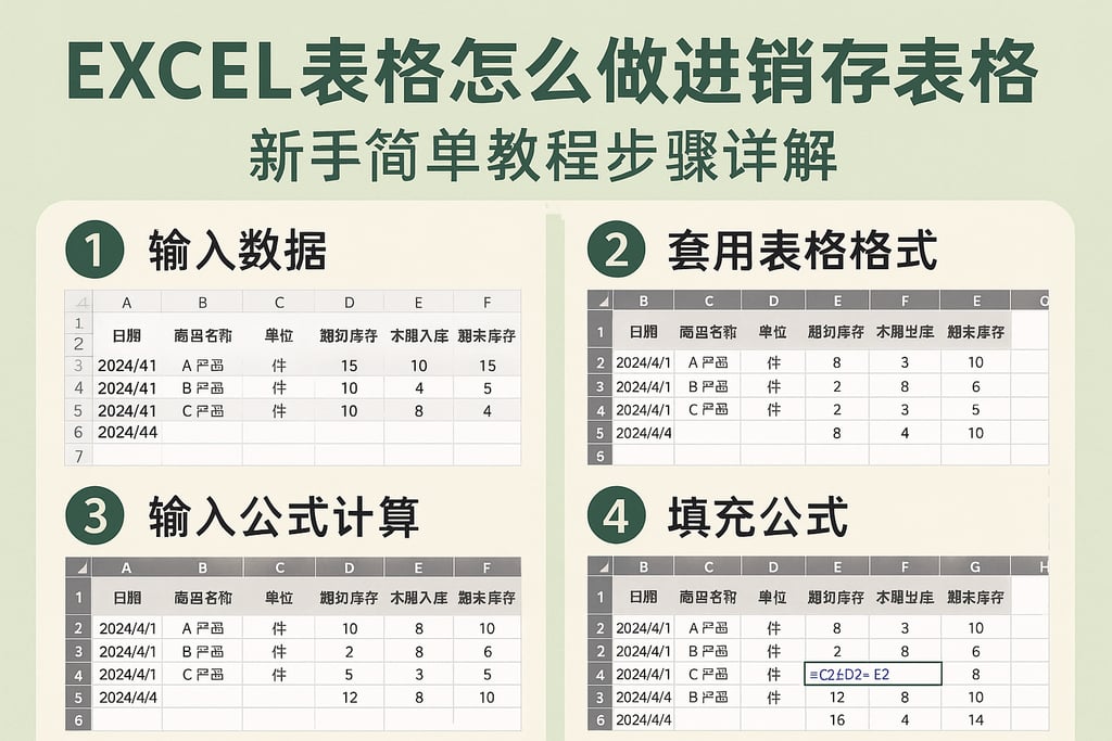 excel表格怎么做进销存表格，新手简单教程步骤详解