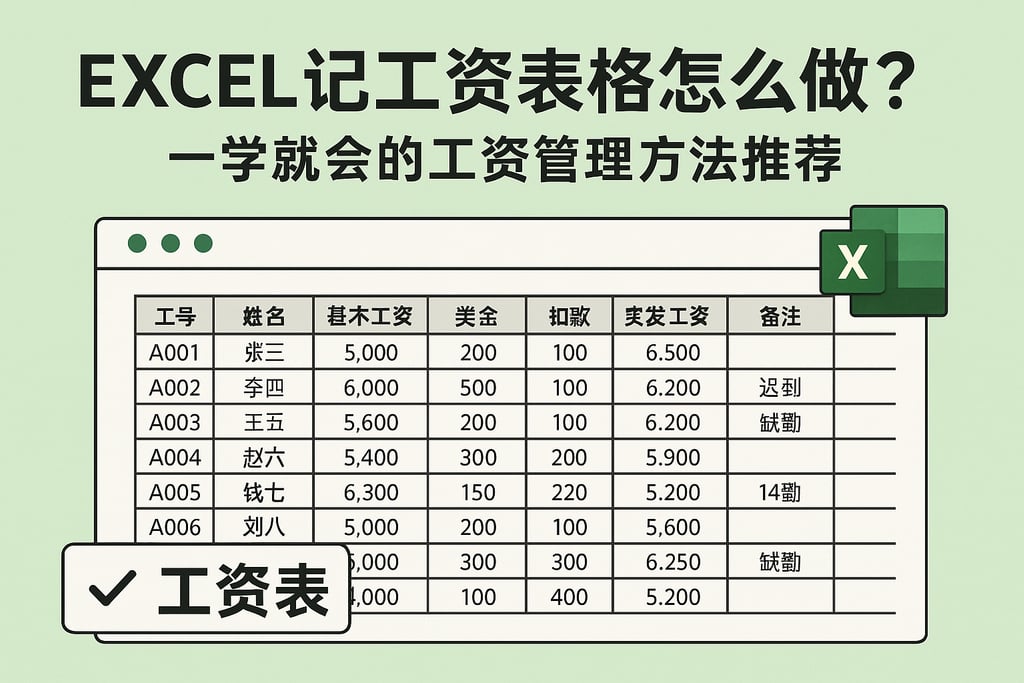 excel记工资表格怎么做？一学就会的工资管理方法推荐