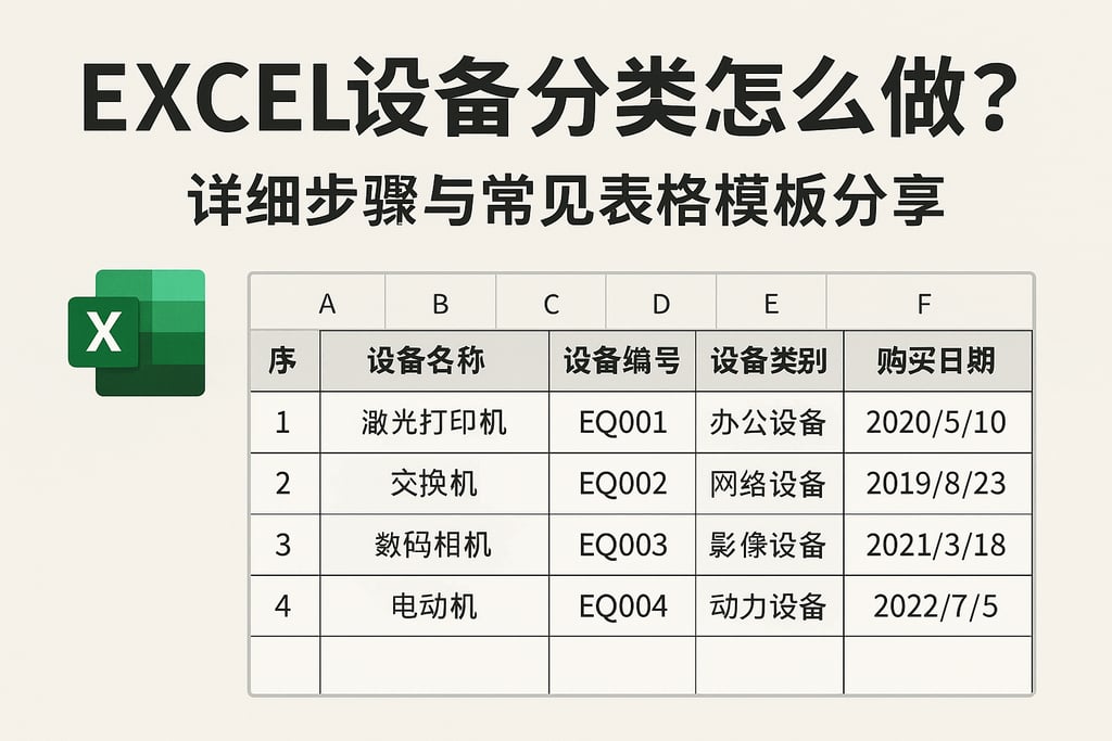 excel设备分类怎么做？详细步骤与常见表格模板分享