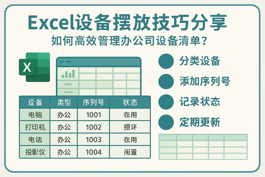 excel设备摆放技巧分享，如何高效管理办公室设备清单？