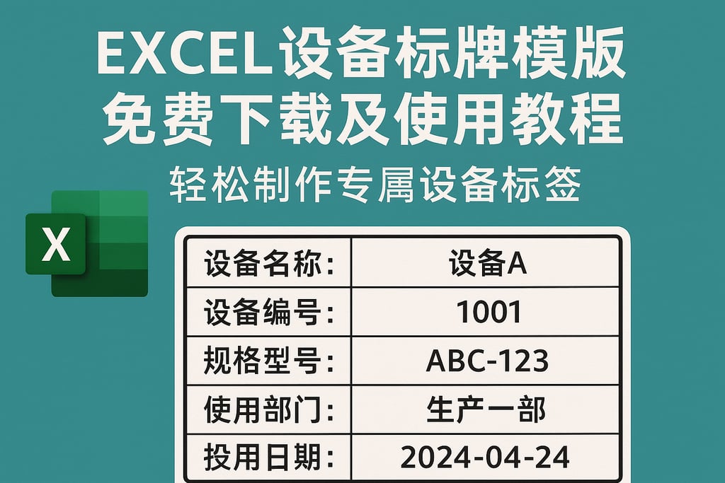 excel设备标牌模板免费下载及使用教程，轻松制作专属设备标签