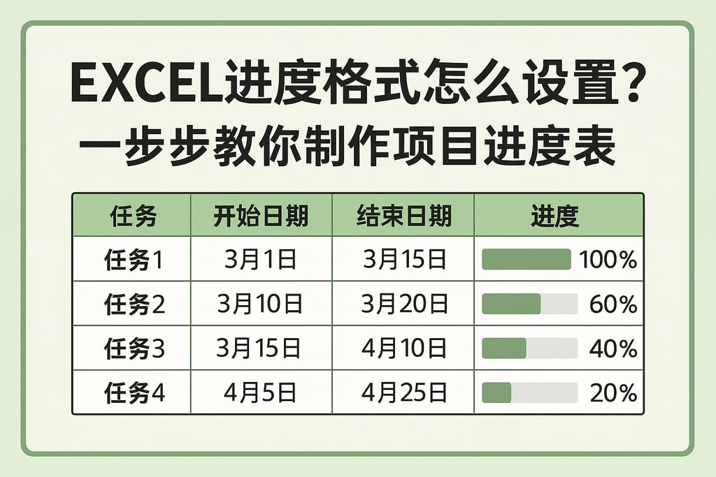 excel进度格式怎么设置？一步步教你制作项目进度表
