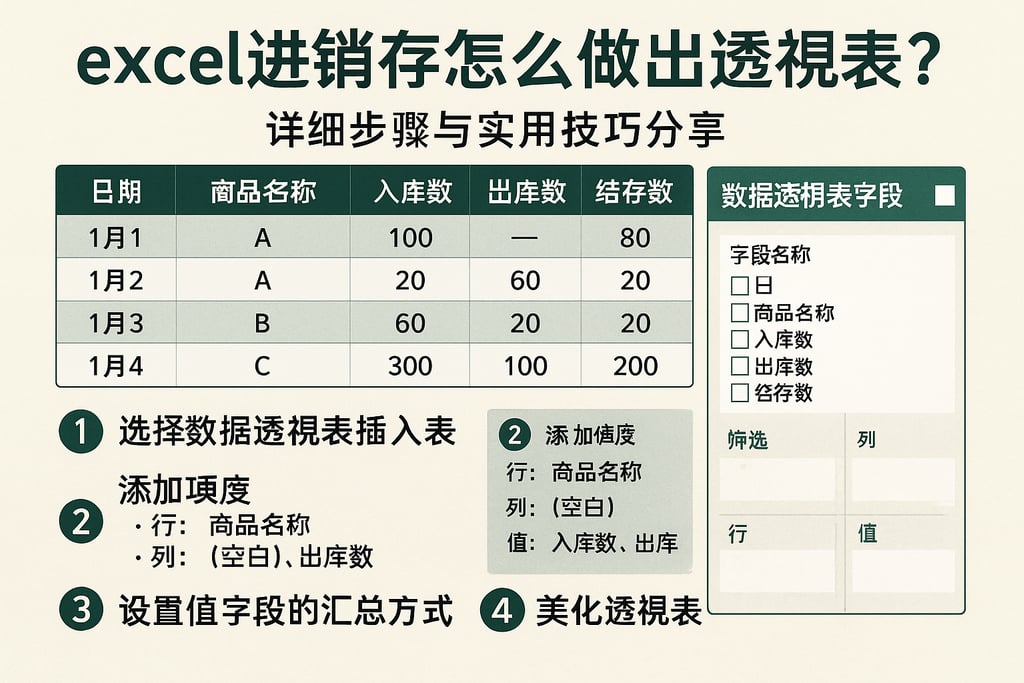 excel进销存怎么做出透视表？详细步骤与实用技巧分享