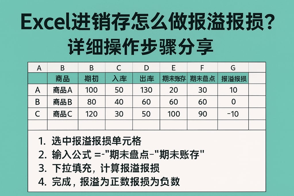 excel进销存怎么做报溢报损？详细操作步骤分享