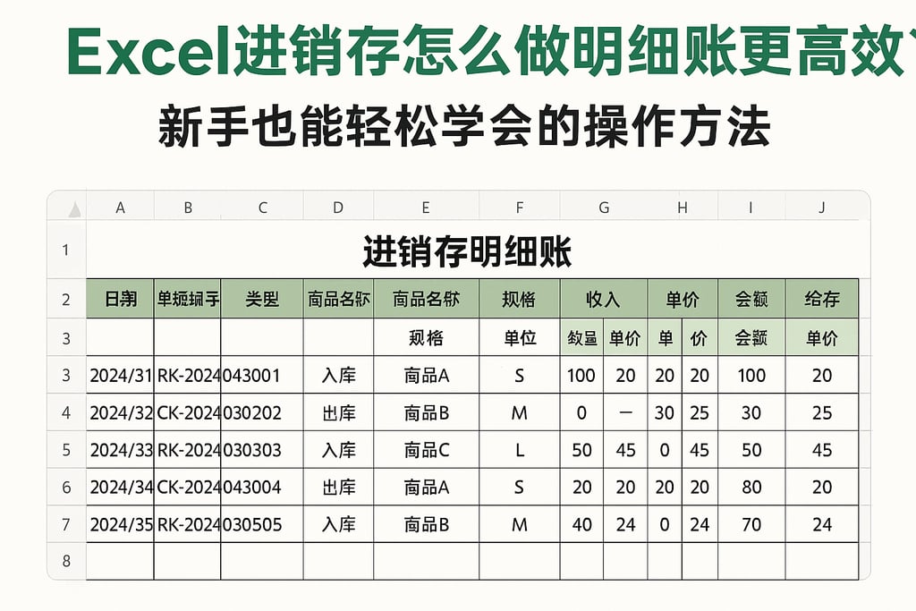 excel进销存怎么做明细账更高效？新手也能轻松学会的操作方法