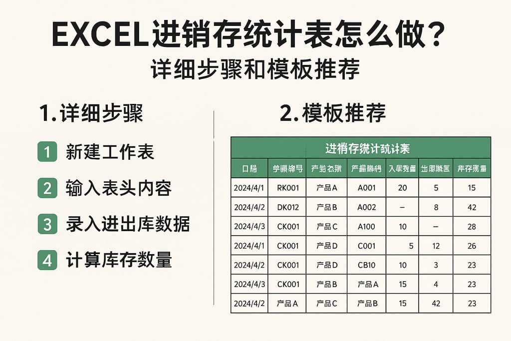 excel进销存统计表怎么做？详细步骤和模板推荐