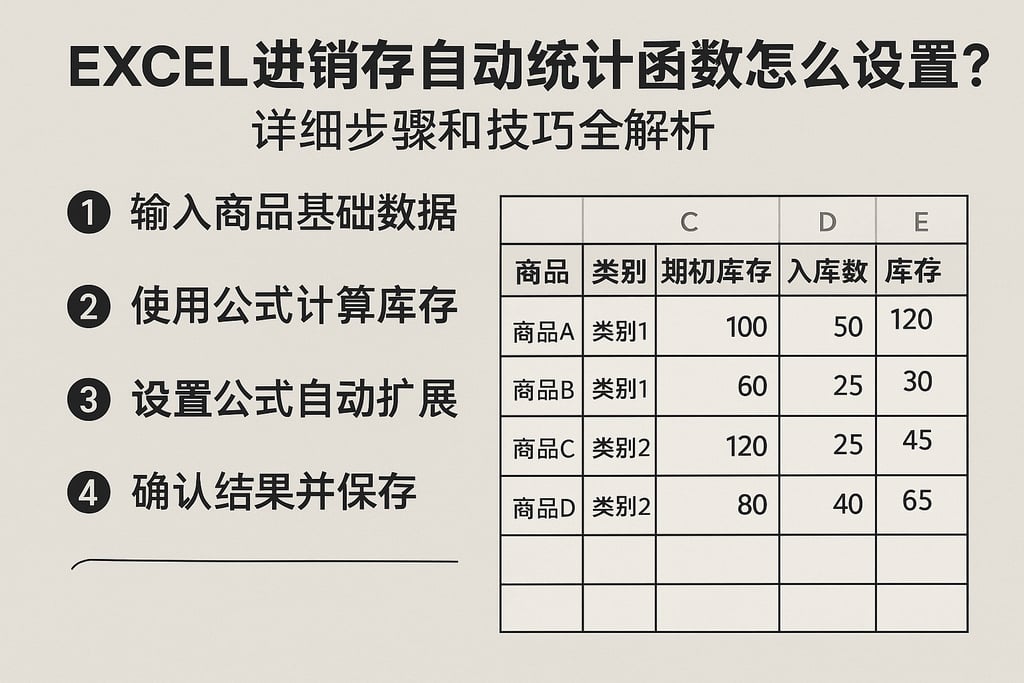 excel进销存自动统计函数怎么设置？详细步骤和技巧全解析