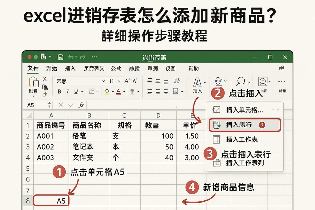 excel进销存表怎么添加新商品？详细操作步骤教程