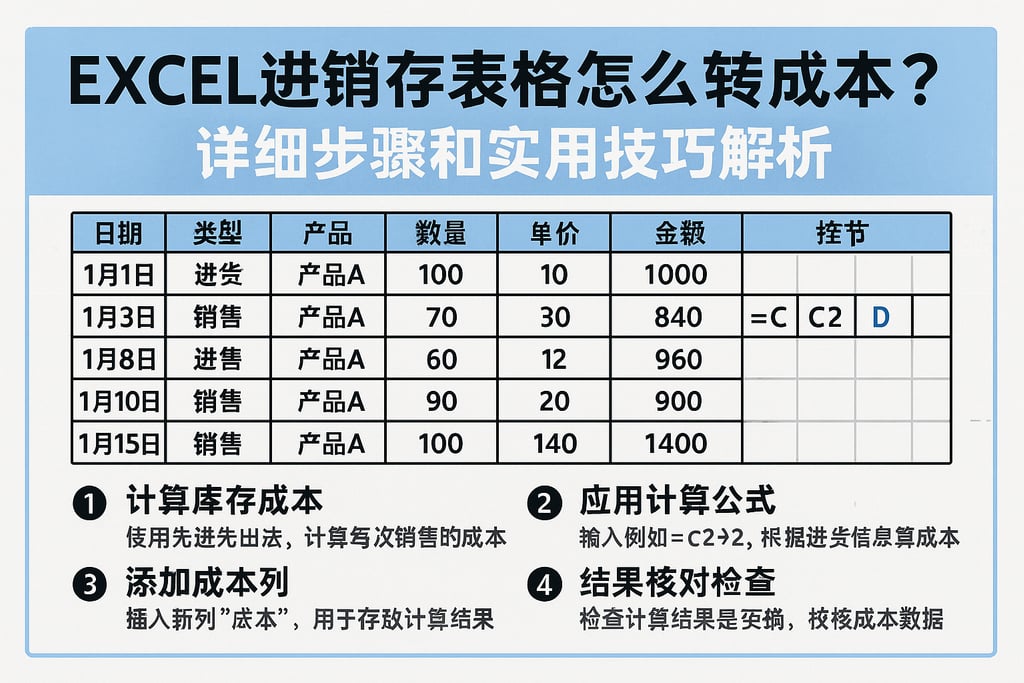 excel进销存表格怎么转成本？详细步骤和实用技巧解析