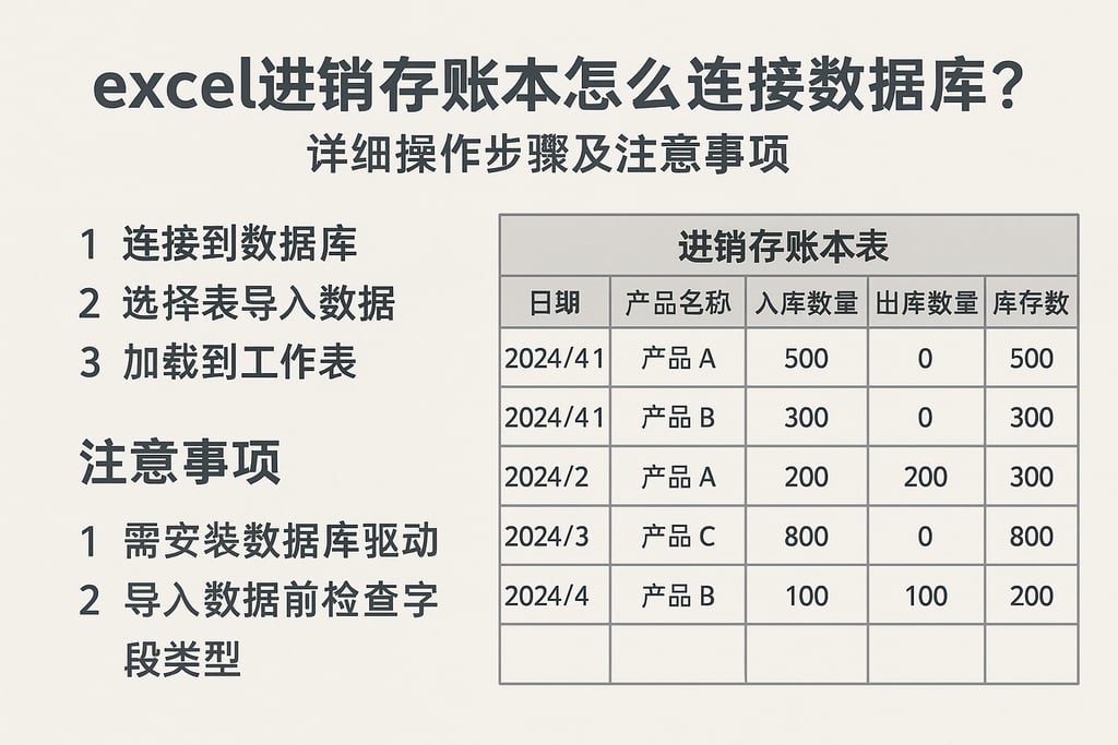 excel进销存账本怎么连接数据库？详细操作步骤及注意事项