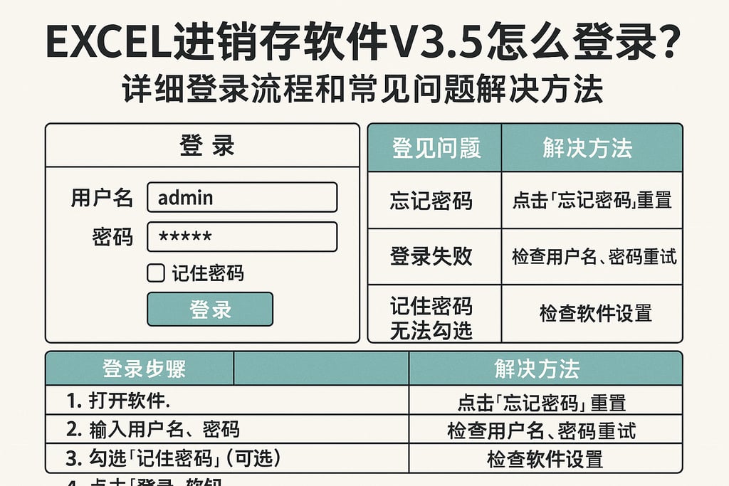 excel进销存软件v3.5怎么登录？详细登录流程和常见问题解决方法