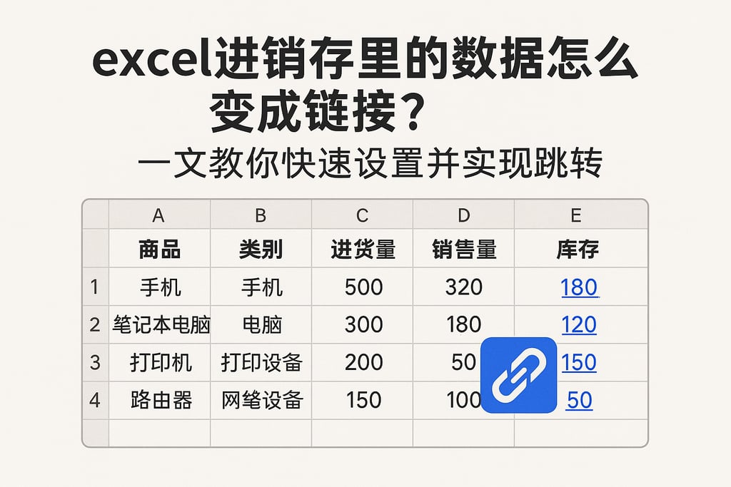 excel进销存里的数据怎么变成链接？一文教你快速设置并实现跳转