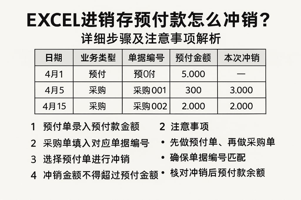 excel进销存预付款怎么冲销？详细步骤及注意事项解析