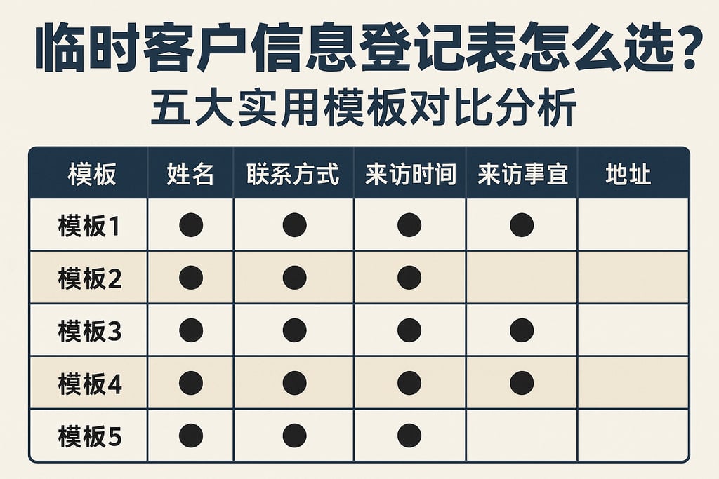 临时客户信息登记表怎么选？五大实用模板对比分析