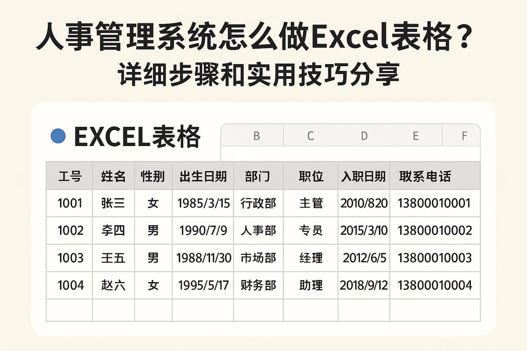 人事管理系统怎么做excel表格？详细步骤和实用技巧分享