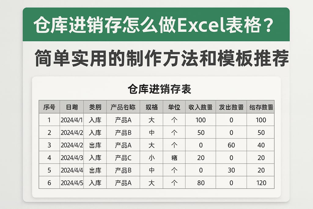 仓库进销存怎么做excel表格？简单实用的制作方法和模板推荐