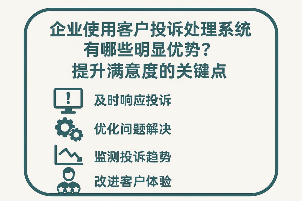 企业使用客户投诉处理系统有哪些明显优势？提升满意度的关键点