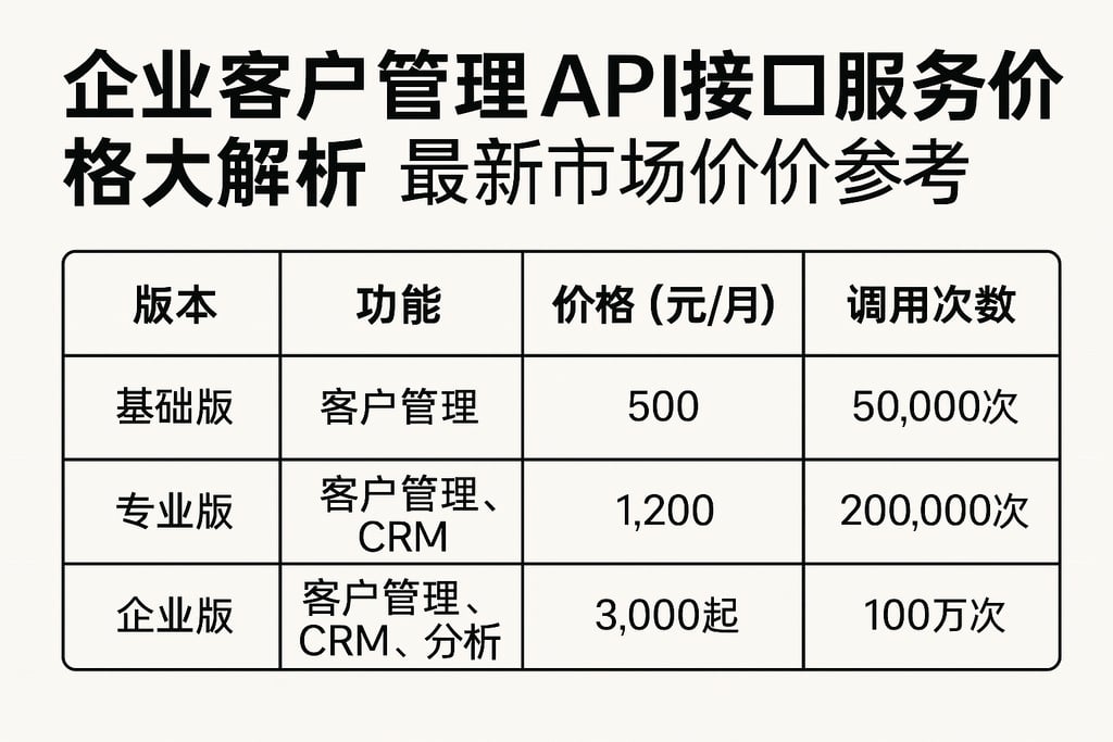 企业客户管理API接口服务价格大解析，最新市场报价参考