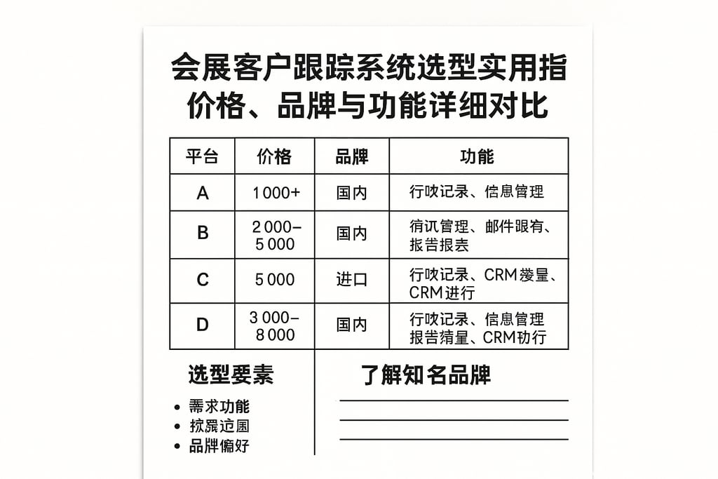 会展客户跟踪系统选型实用指南：价格、品牌与功能详细对比