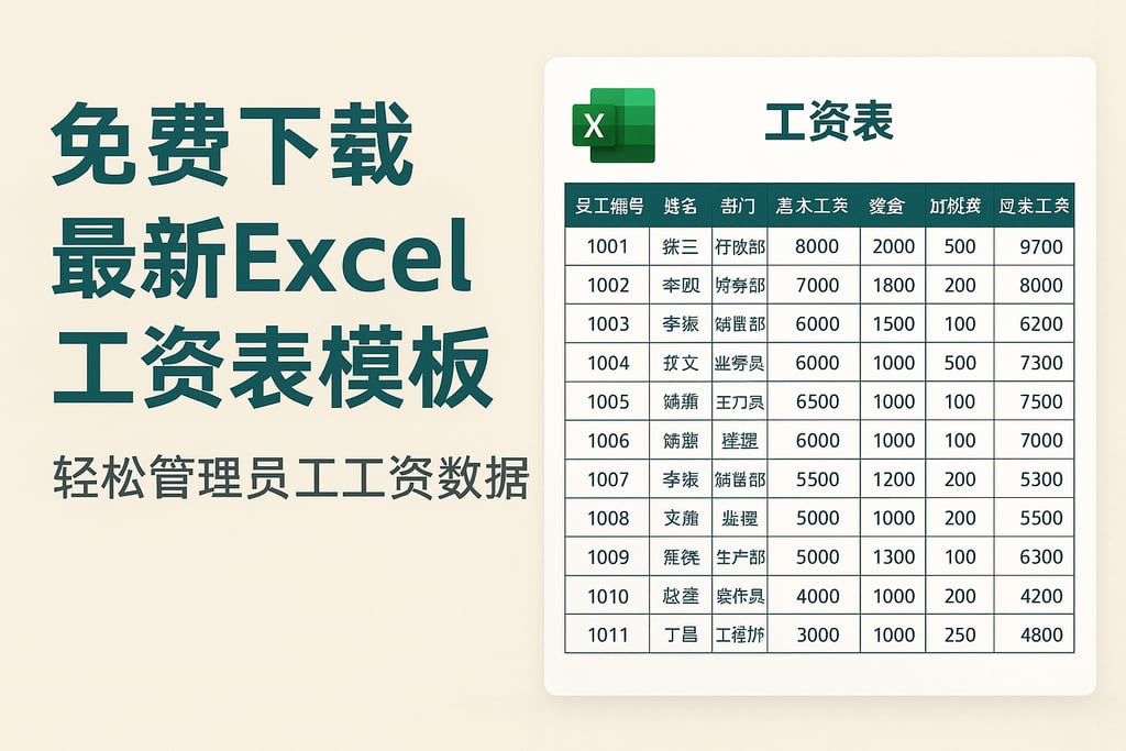 免费下载最新Excel工资表模板，轻松管理员工工资数据
