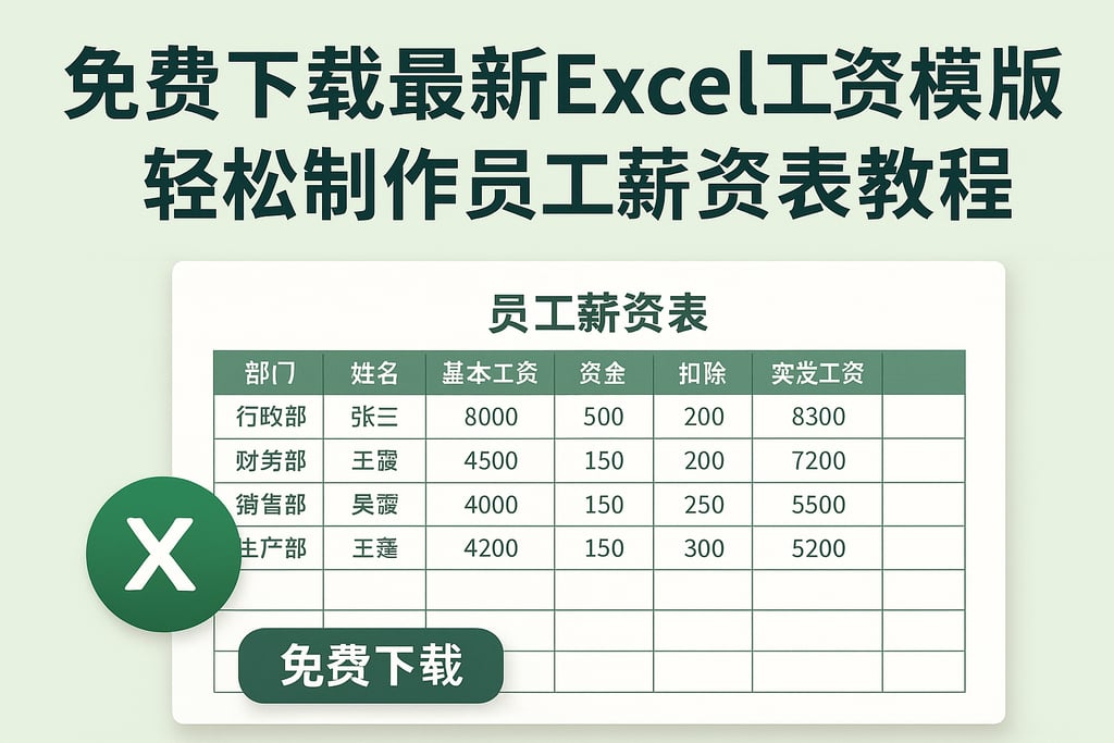 免费下载最新excel工资模版，轻松制作员工薪资表教程