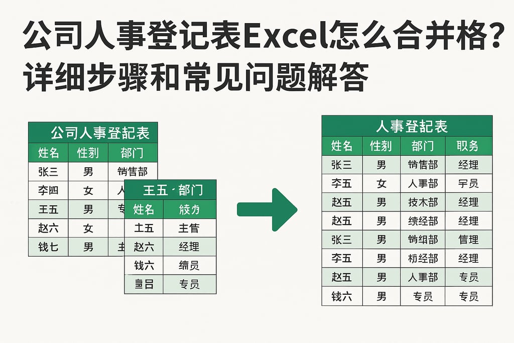 公司人事登记表Excel怎么合并表格？详细步骤和常见问题解答