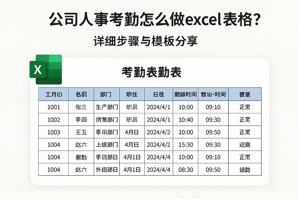 公司人事考勤怎么做excel表格？详细步骤与模板分享