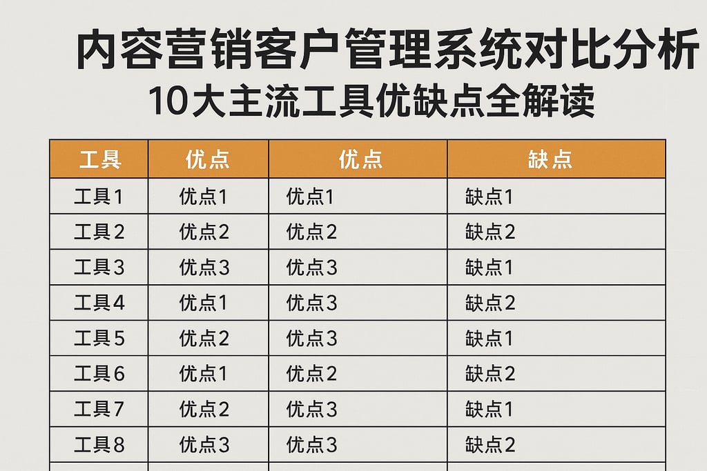 内容营销客户管理系统对比分析，10大主流工具优缺点全解读