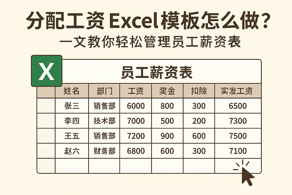 分配工资excel模板怎么做？一文教你轻松管理员工薪资表
