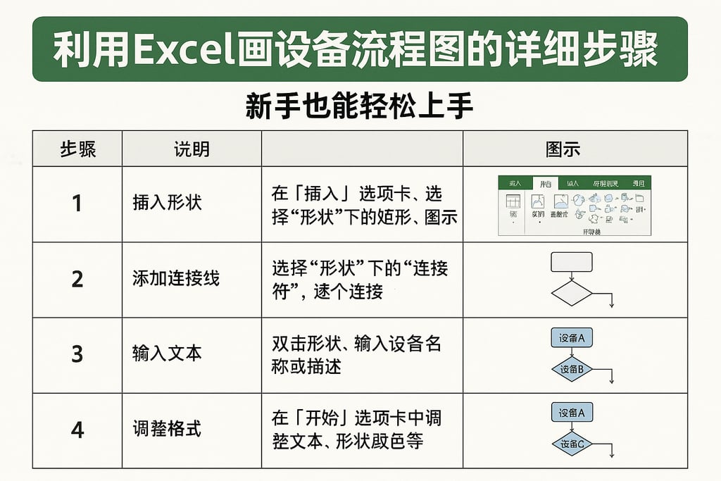 利用Excel画设备流程图的详细步骤，新手也能轻松上手