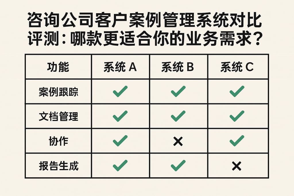 咨询公司客户案例管理系统对比评测：哪款更适合你的业务需求？