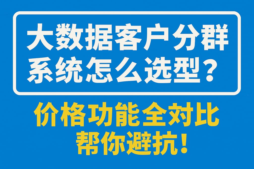 大数据客户分群系统怎么选型？价格功能全对比，帮你避坑！