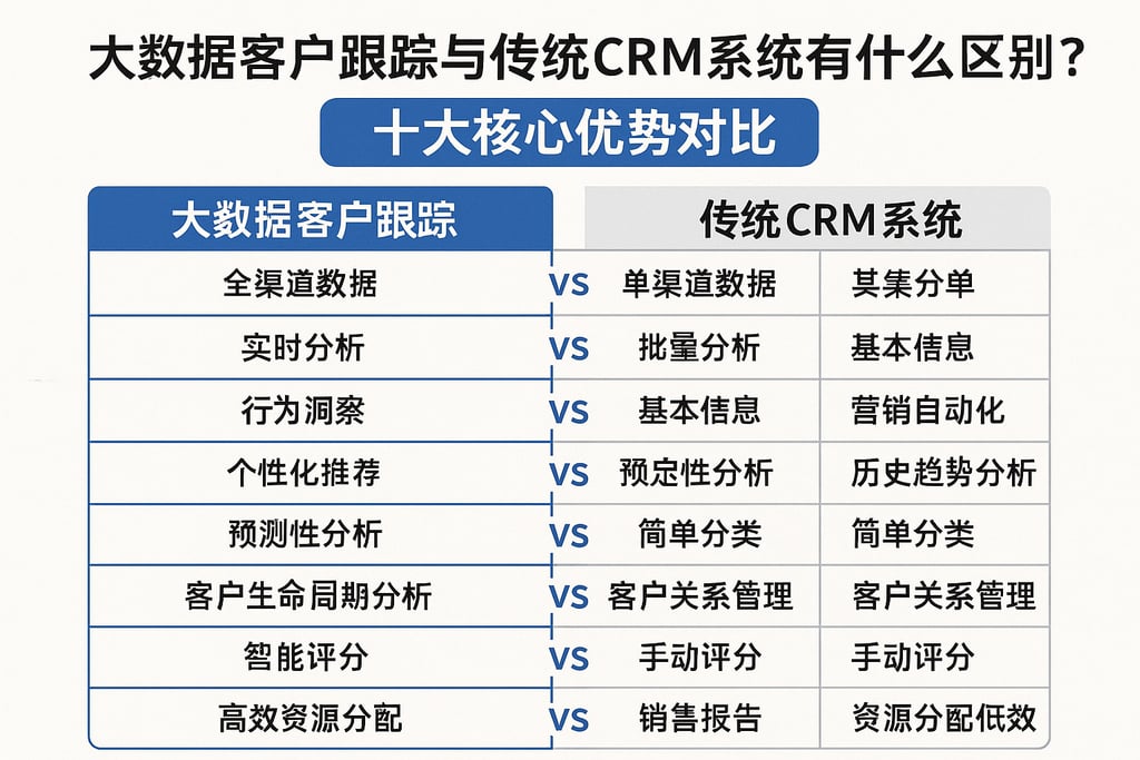 大数据客户跟踪与传统CRM系统有什么区别？十大核心优势对比