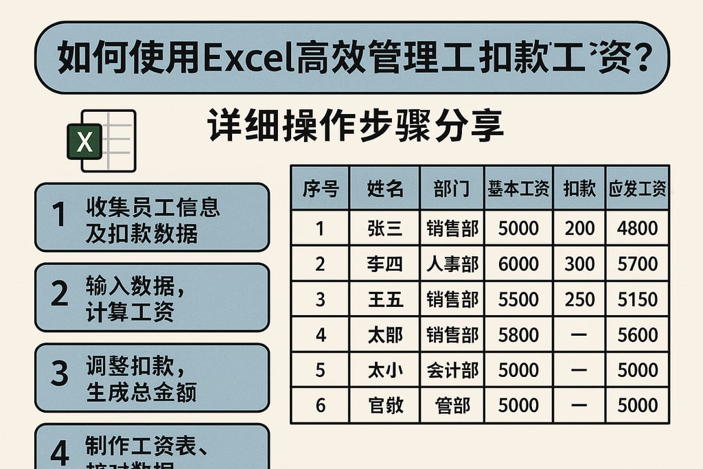 如何使用Excel高效管理员工扣款工资？详细操作步骤分享