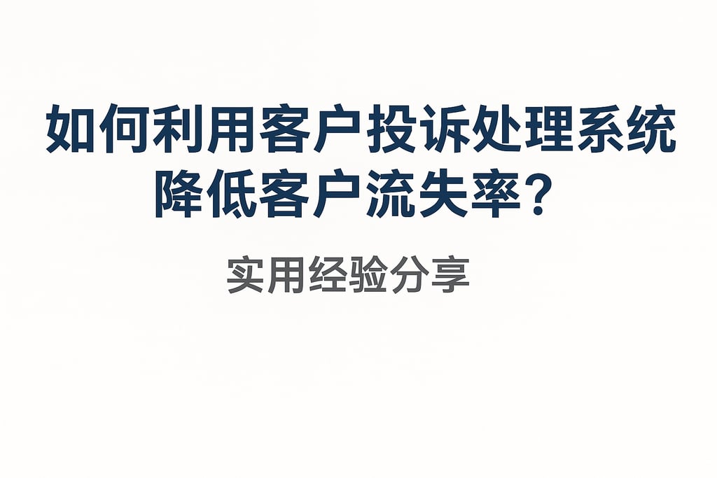 如何利用客户投诉处理系统降低客户流失率？实用经验分享