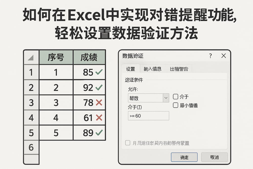 如何在Excel中实现对错提醒功能，轻松设置数据验证方法
