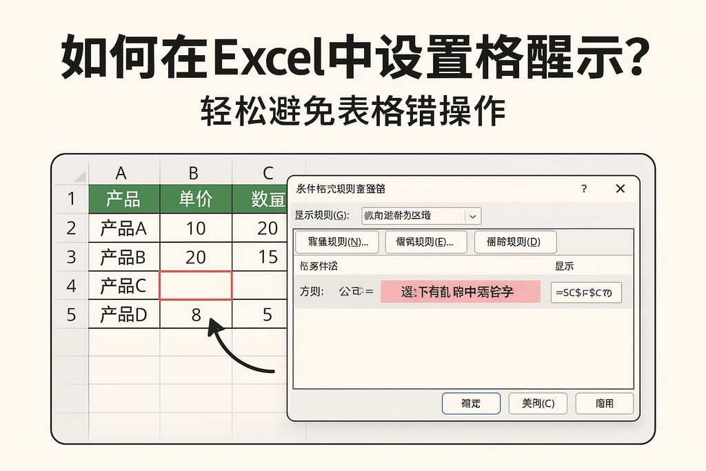 如何在Excel中设置格式提醒？轻松避免表格错误操作