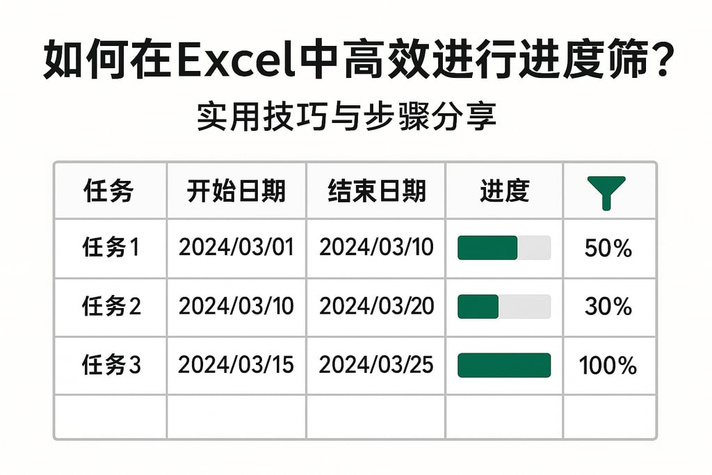 如何在Excel中高效进行进度筛选？实用技巧与步骤分享