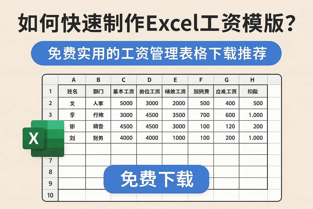 如何快速制作excel工资模版？免费实用的工资管理表格下载推荐