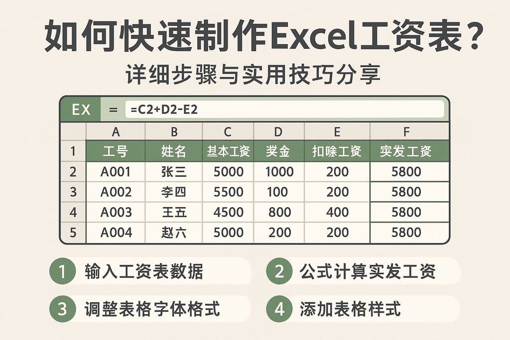 如何快速制作excel工资表图片？详细步骤与实用技巧分享
