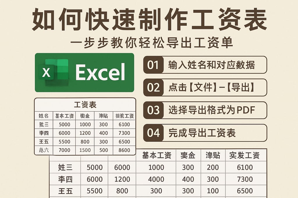 如何快速制作工资表excel图片？一步步教你轻松导出工资单