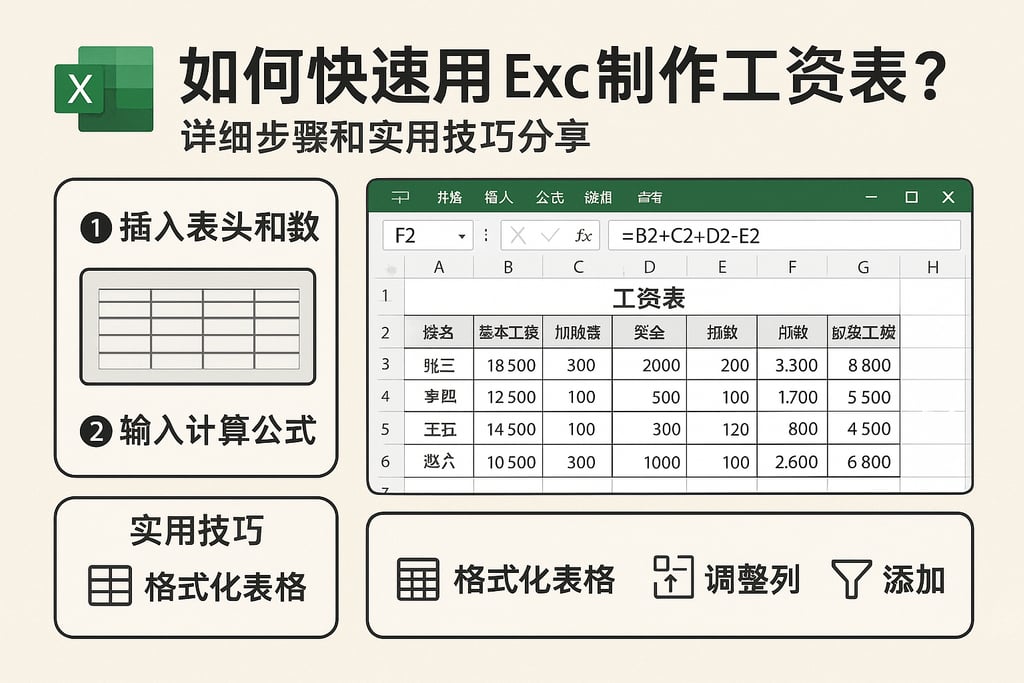 如何快速用Excel制作工资表？详细步骤和实用技巧分享